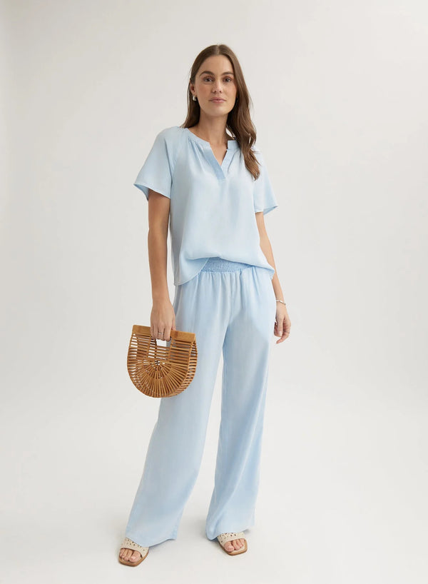 Bella Dahl Flowy Short Sleeve Pullover - Clear Water