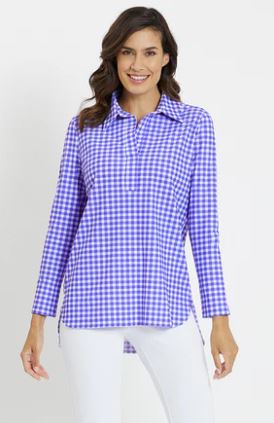 Jude Connally Hadley Top Gingham Iris