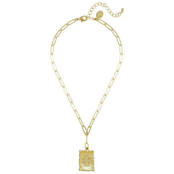 Solid Cross Necklace – Gold