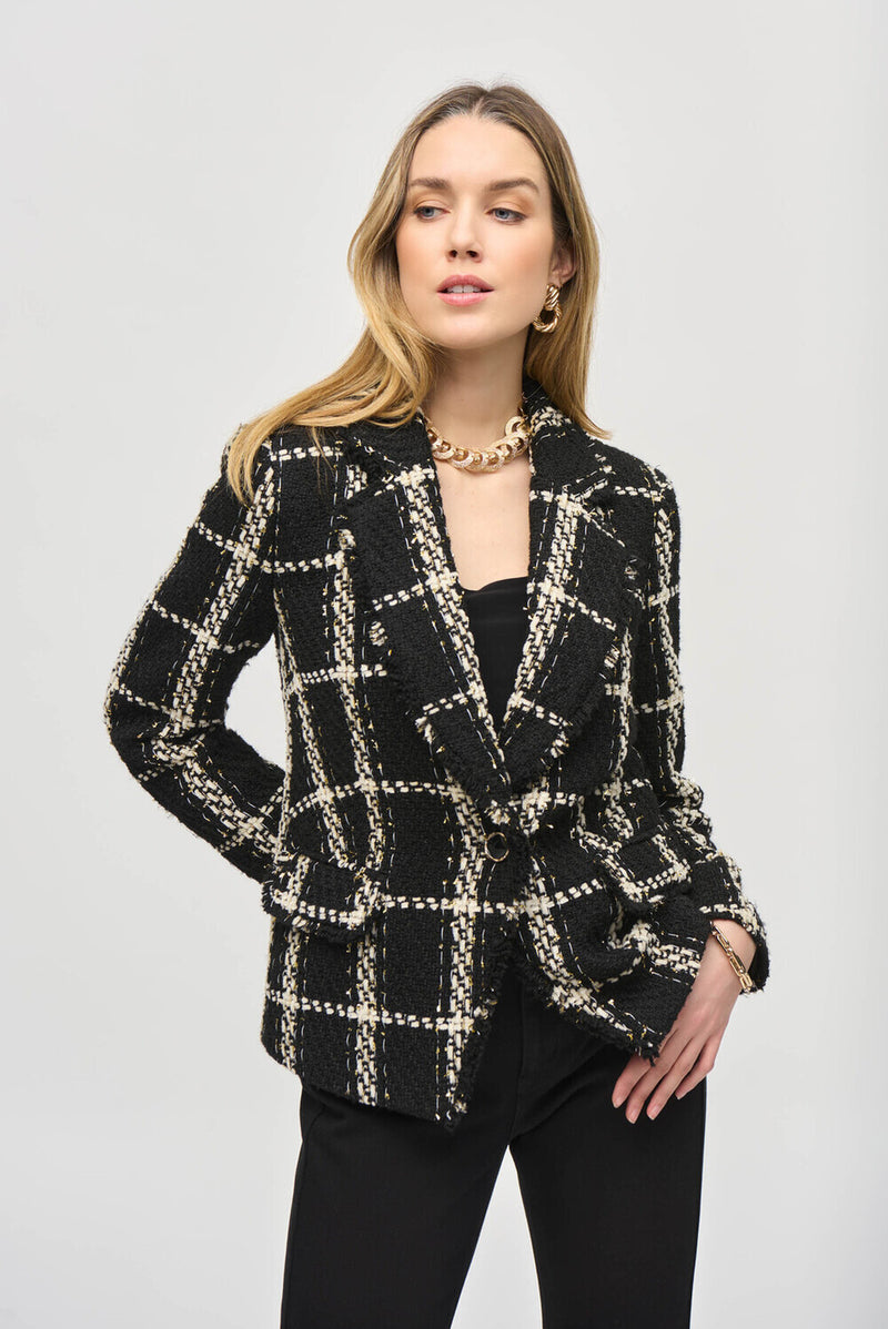 Joseph Ribkoff Bohemian Business Blazer Style 243960 Black/Vanilla