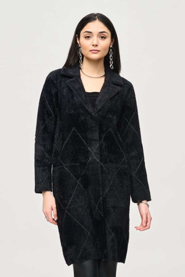 Joseph Ribkoff Quilted Detail Coat Style 233951 Black