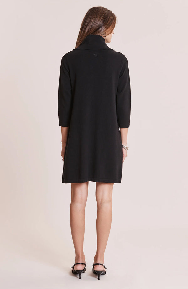 Tyler Boe Kim Cotton Cashmere Cowl Neck Dress Black