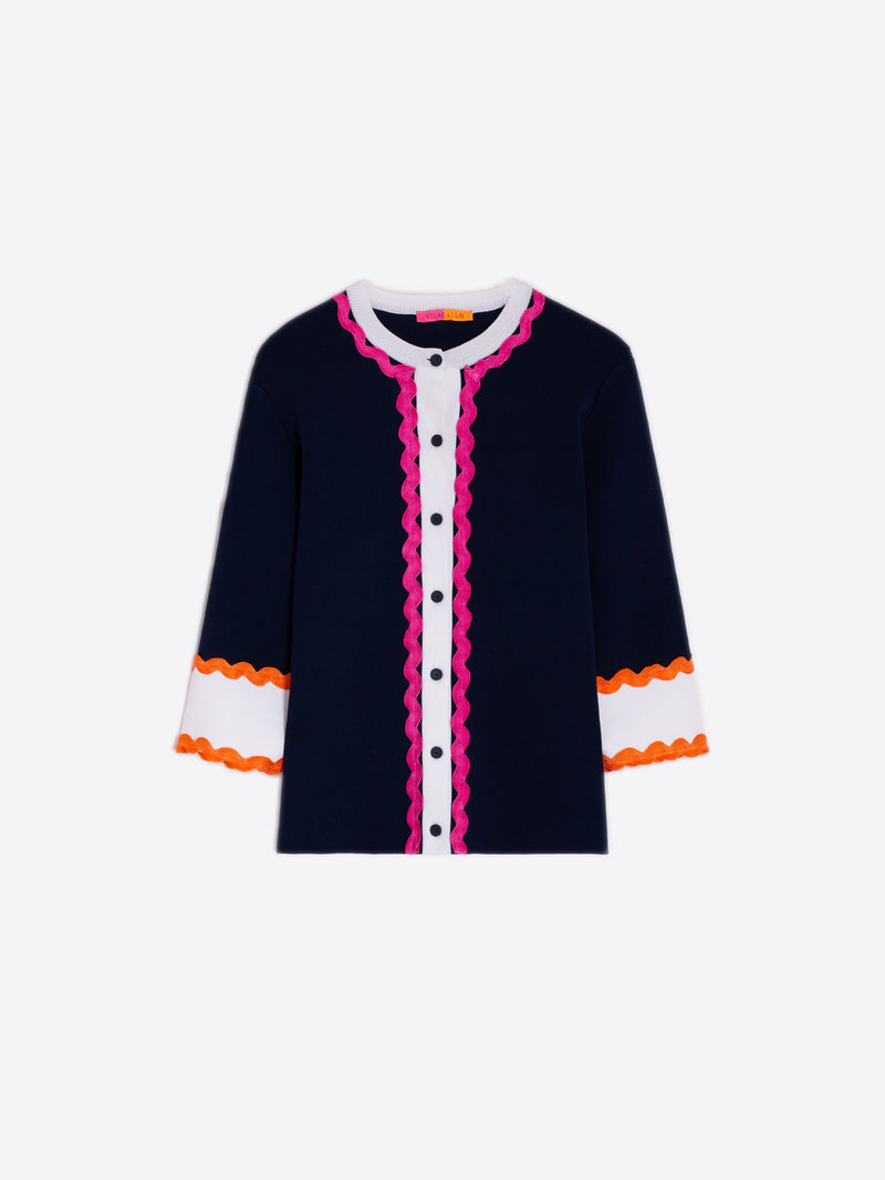 Vilagallo Knitwear Cardigan Navy Blue