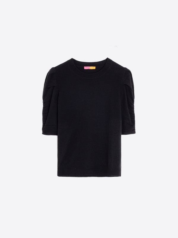 Vilagallo Knitwear Puffed Sleeve Sweater Black