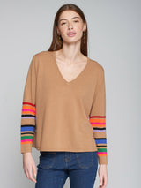 Vilagallo Knitwear Side Button Pullover Beige