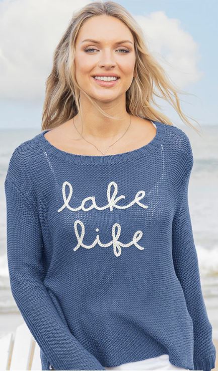 Wooden Ships Lake Life Cotton Indigo/Breaker White