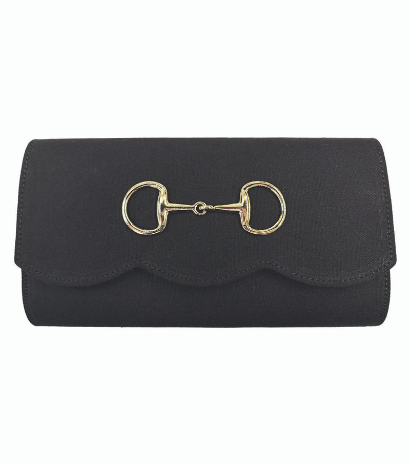 Lisi Lerch Avery Scallop Black Canvas with Horseshoe Snaffle