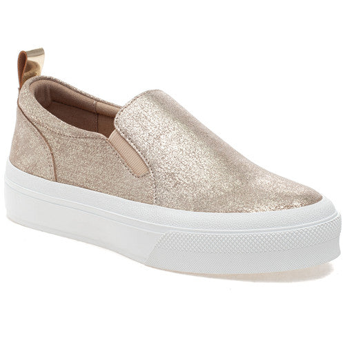 J/Slides GIA Light Gold Metallic Suede