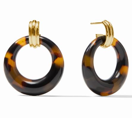 Julie Vos Madison Doorknocker Earring Tortoiseshell