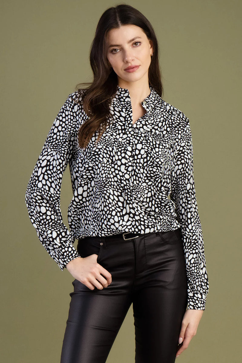 Marble Printed Blouse Black/White