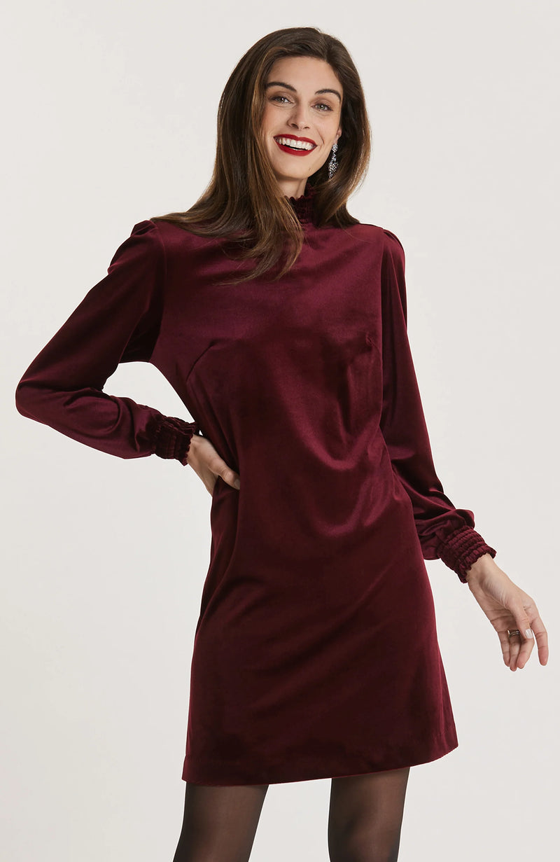 Tyler Boe Marni Velvet Dress Deep Berry