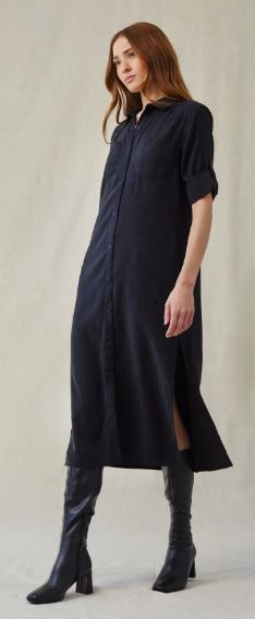 Bella Dahl Western Yoke Duster Dress - Vintage Black