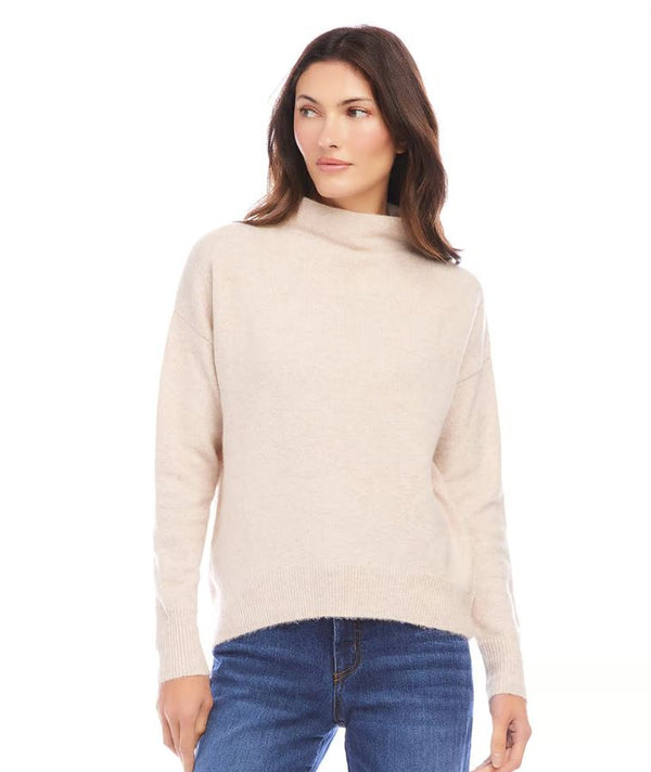 Karen Kane Mock Neck Sweater Sand