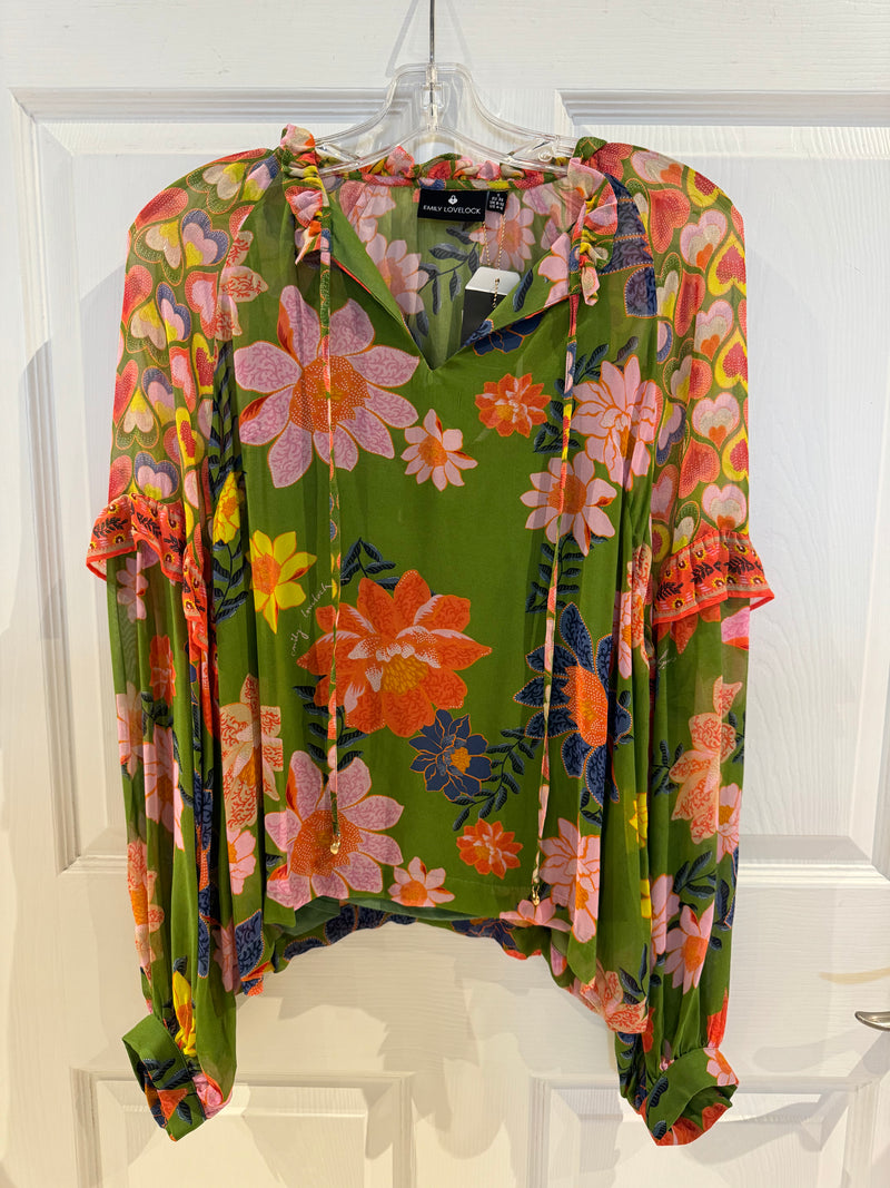 Emily Lovelock Emma Blouse Green