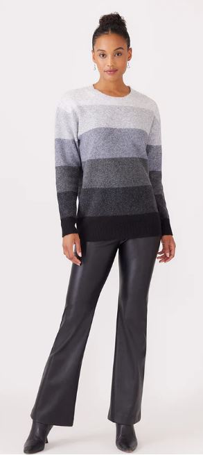 Karen Kane Stripe Ombre Sweater Gray