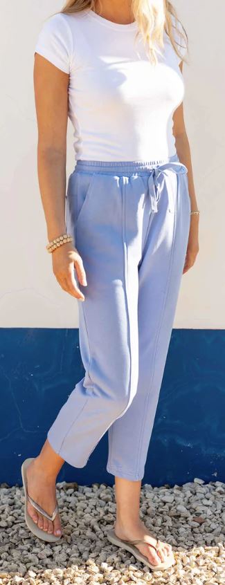 Mersea Frenchie Cigarette Sweat Pant Periwinkle Blue