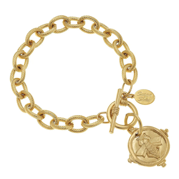 Gold Coin Charm Bracelet - Susan Shaw
