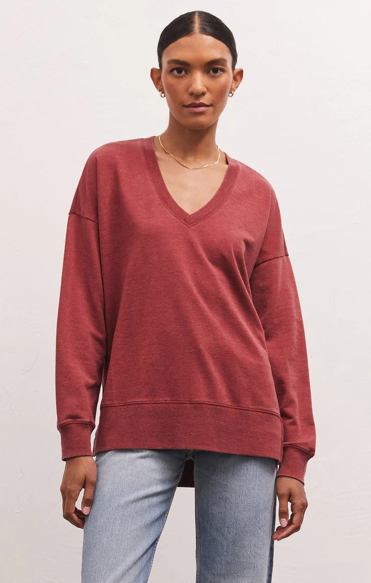 Z Supply Modern V-Neck Weekender Ruby