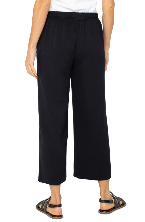 Liverpool Cloud 9 Crop Pull On Wide Leg Pant Black