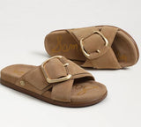 Sam Edelman Darla Buckle Slide Sandal Cypress Tan Suede