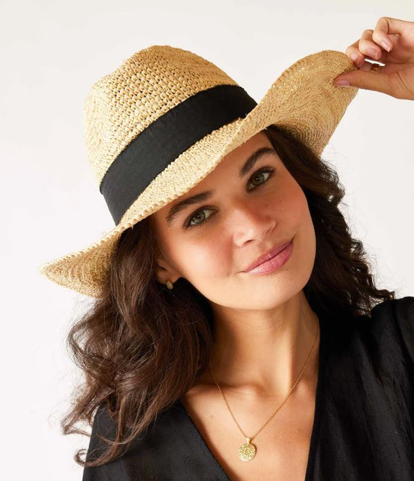 Mersea Seagrove Straw Hat Black