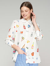 Vilagallo Mariela Aperitivo Print Shirt White