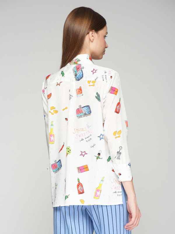 Vilagallo Mariela Aperitivo Print Shirt White