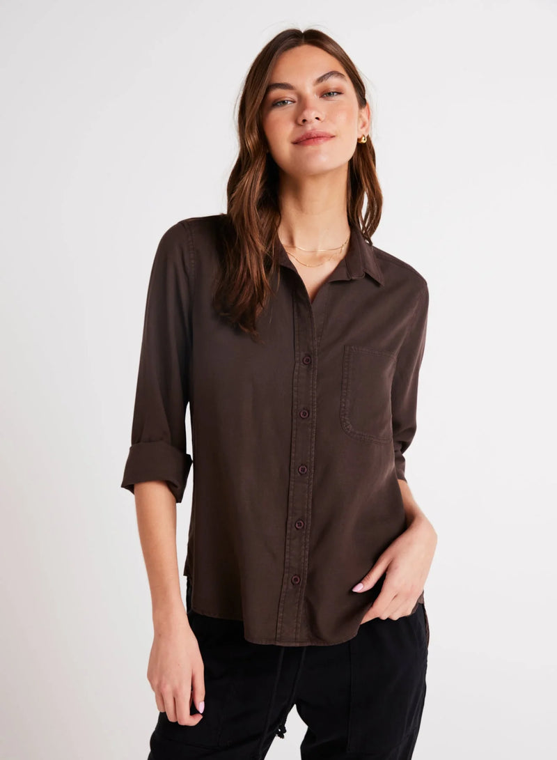 Bella Dahl  Shirt Tail Button Down - Chestnut Brown