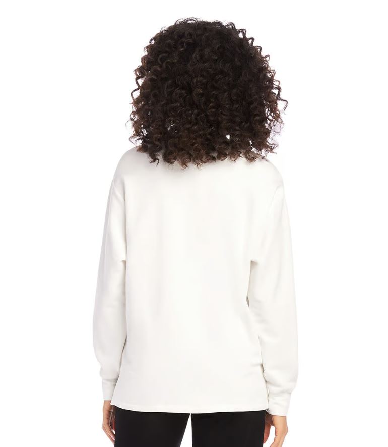 Karen Kane V Neck Sweatshirt Cream