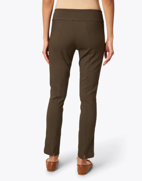 Elliott Lauren Control Stretch Pull-On Ankle Pants with Back Slit Toast