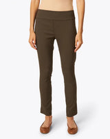 Elliott Lauren Control Stretch Pull-On Ankle Pants with Back Slit Toast