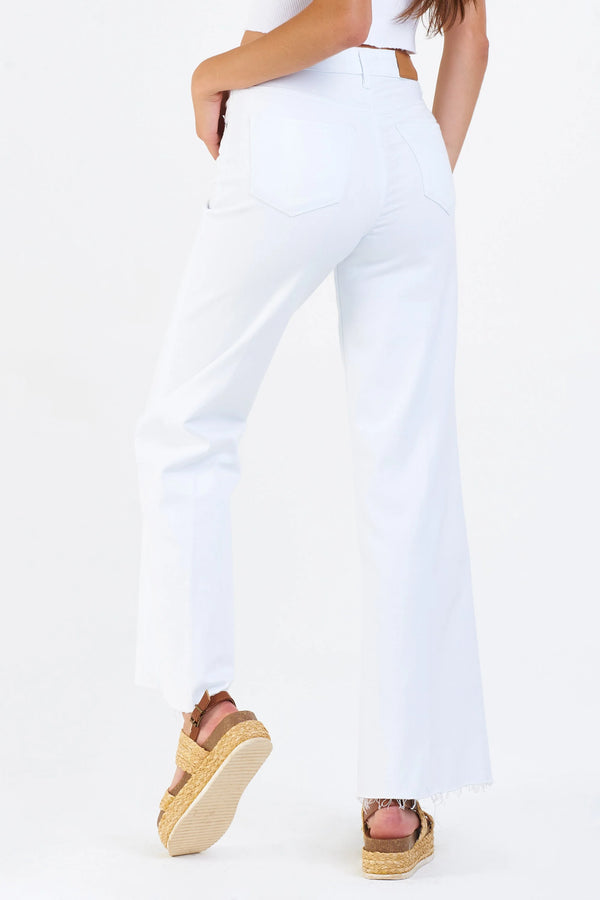 Dear John Fiona High Rise Full Length Wide Leg Jean White