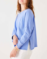 Mersea Frenchie Raw Edge Crewneck Periwinkle Blue