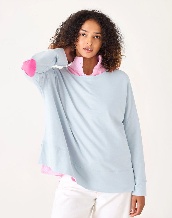 Mersea Amour Cotton Slub Tee Crystal Blue/Hot Pink