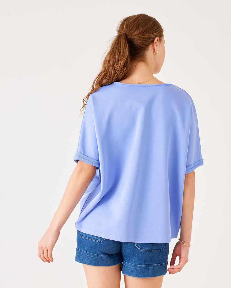 Mersea Frenchie V Neck Short Sleeve Periwinkle Blue