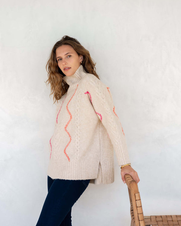 Mersea Alpine Sweater Almond/Pink