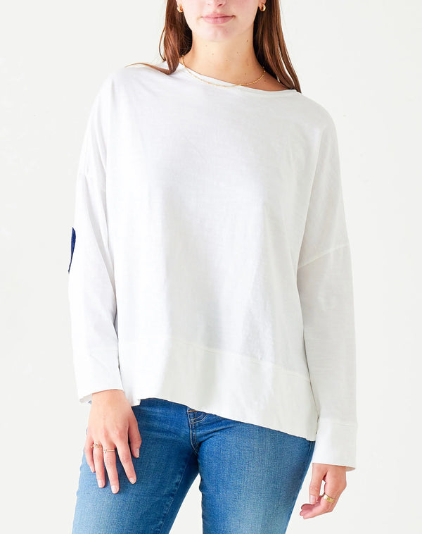 Mersea Amour Cotton Slub Tee White/Navy