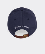 Vineyard Vines Whale Logo Leather Strap Baseball Hat Vineyard Navy