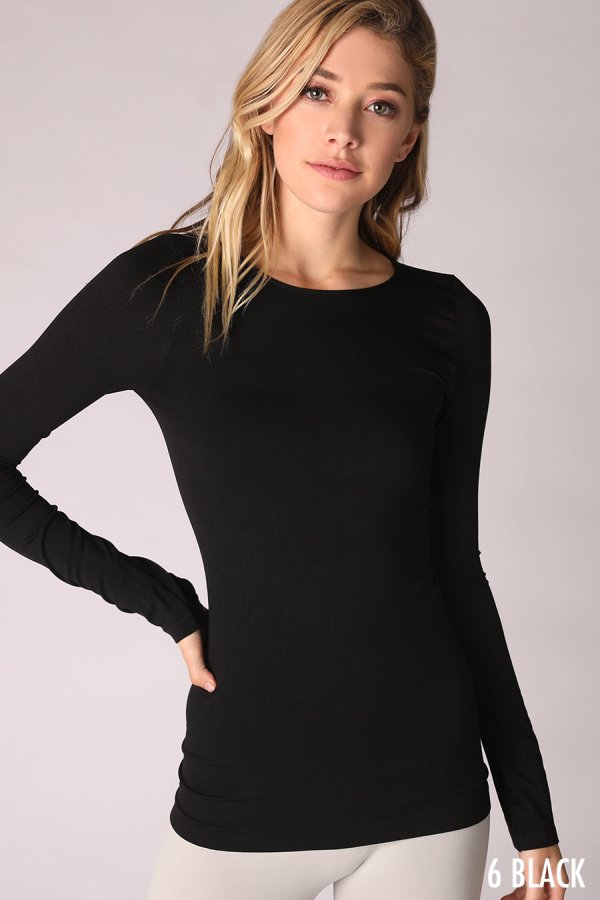 Nikibiki Long Sleeve Crew Top Black