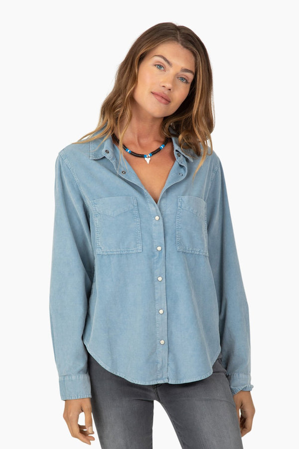 Dylan Snowcap Cord Jackson Shirt Blue Wash