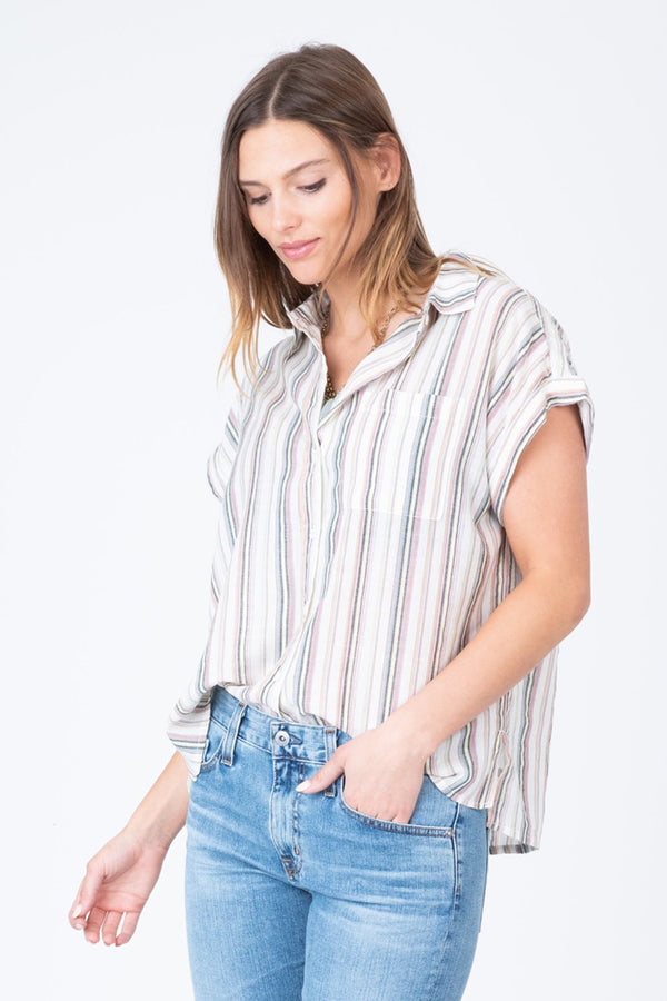 Dylan Sand Dune Stripe Blouse Multi