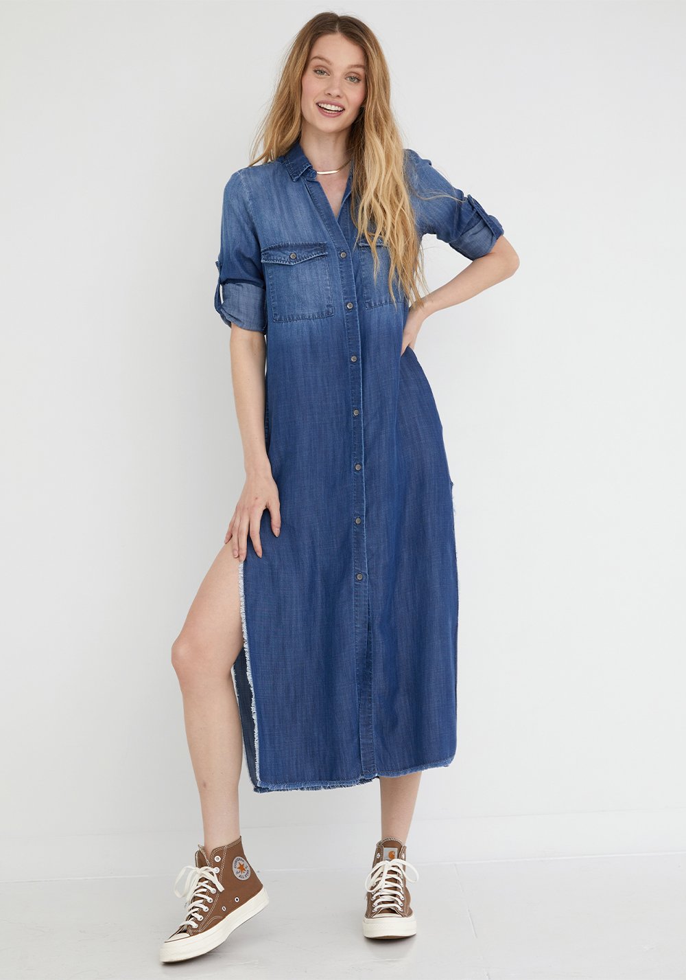 Bella Dahl Maxi Shirt Dress Dark Ombre Wash – Dan's Southern Prep