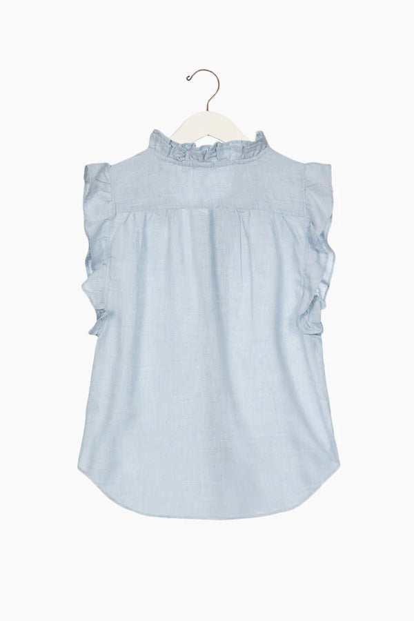 Dylan Milla Ruffle Shirt Chambray