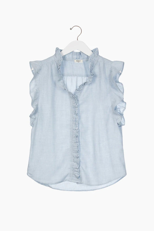 Dylan Milla Ruffle Shirt Chambray