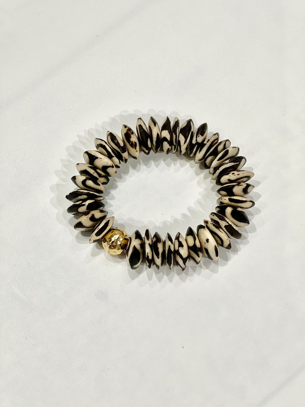 Virtue Heishi Bone Bracelet With Ball