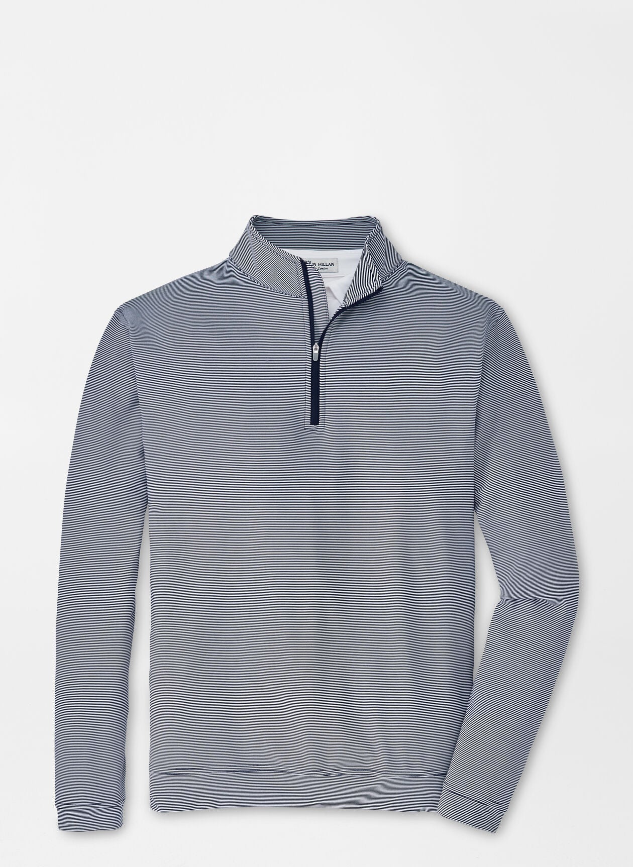 Peter Millar Perth Sugar Stripe Performance Quarter-Zip Navy/White ...