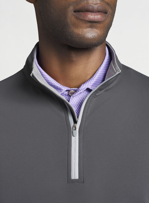 Peter Millar PERTH STRETCH LOOP TERRY QUARTER-ZIP IN IRON