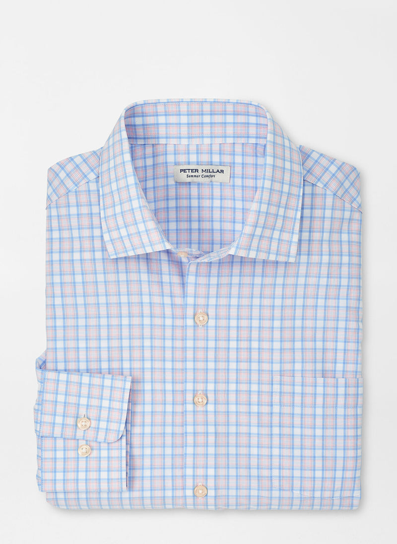 Peter Millar Lee Performance Poplin Sport Shirt Palmer Pink