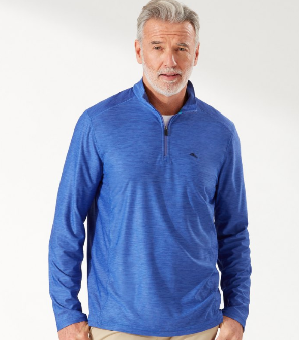 Tommy Bahama Men's Baseball on Deck Performance Half-Zip Sweatshirt