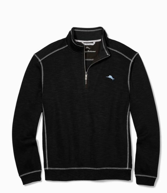 Tommy Bahama Big & Tall Tobago Bay Half-Zip Sweatshirt Black – Dan's ...